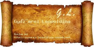 Gyömrei Leopoldina névjegykártya